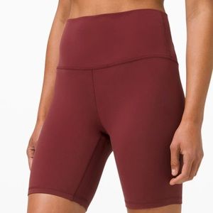 Lululemon red/merlot/burgundy align high-rise shorts